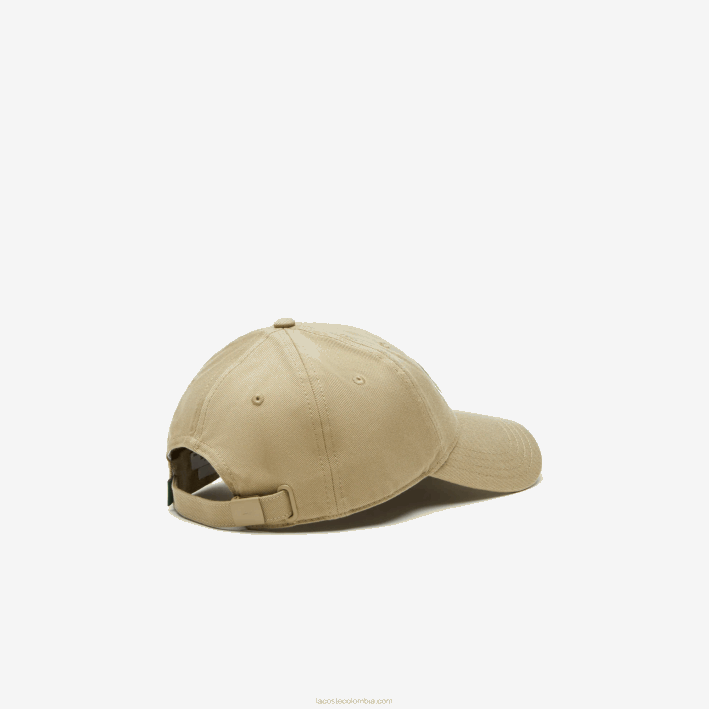 hombres Lacoste 6F242138 beige cb8 gorra de sarga de algodón orgánico ajustable