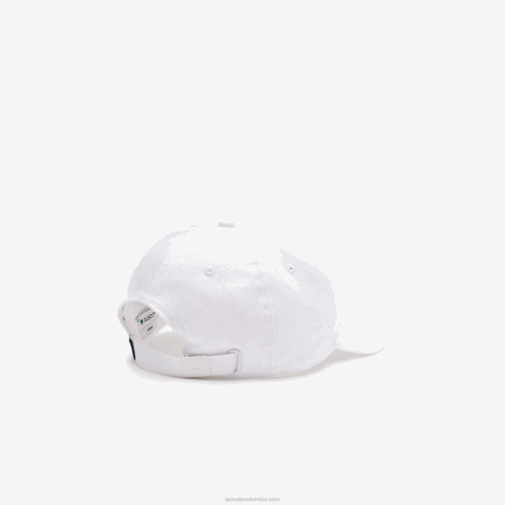 hombres Lacoste 6F242139 blanco 001 gorra de sarga de algodón orgánico ajustable