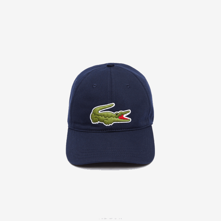 hombres Lacoste 6F242141 azul marino 166 gorra de sarga de algodón orgánico ajustable