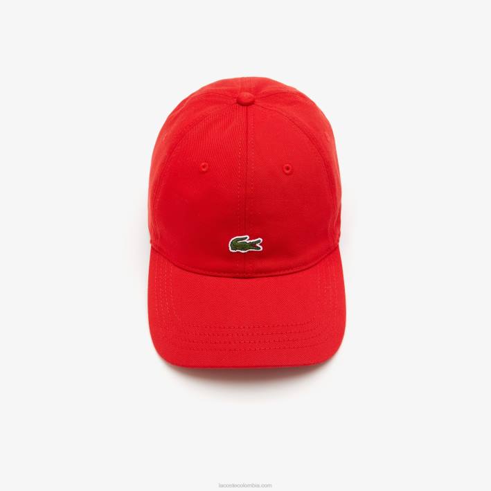 hombres Lacoste 6F242149 rojo 240 gorra de sarga de algodón orgánico