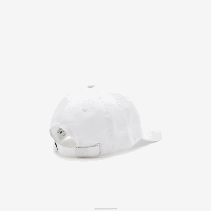 hombres Lacoste 6F242150 blanco 001 gorra de sarga de algodón orgánico