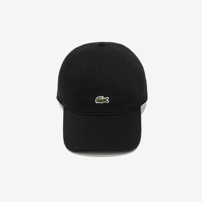 hombres Lacoste 6F242151 negro 031 gorra de sarga de algodón orgánico
