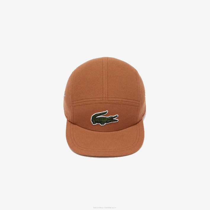 hombres Lacoste 6F242152 lfa marrón claro gorra girolle de algodón orgánico
