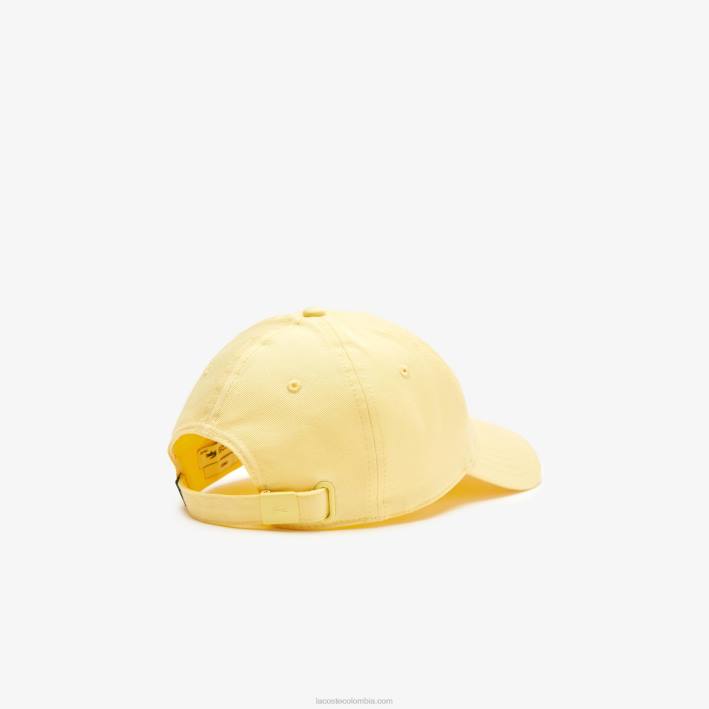 hombres Lacoste 6F242155 amarillo 107 gorra de sarga de algodón orgánico ajustable