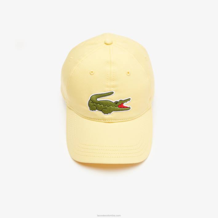 hombres Lacoste 6F242155 amarillo 107 gorra de sarga de algodón orgánico ajustable
