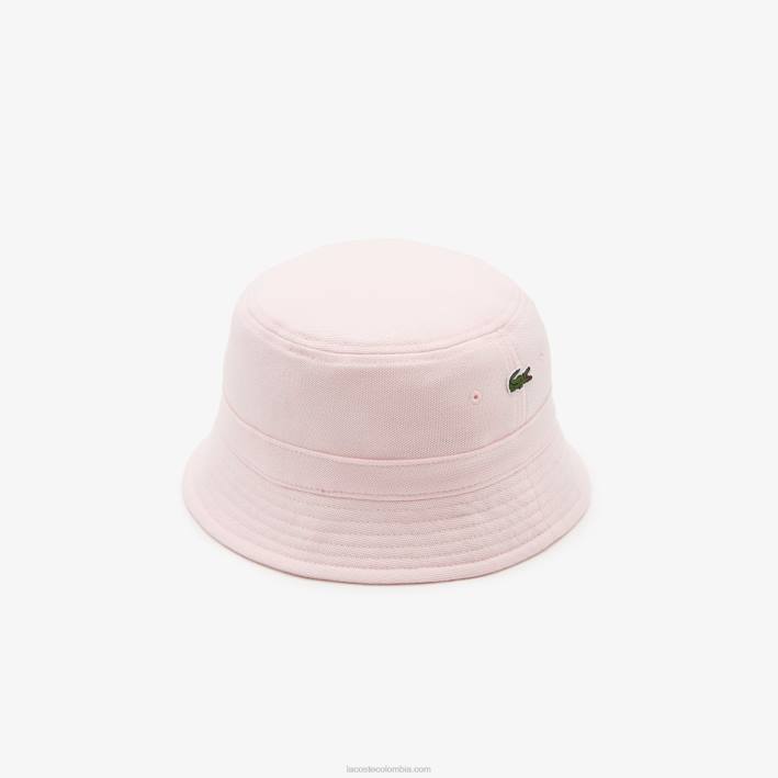 hombres Lacoste 6F242158 rosa claro t03 sombrero de pescador de algodón orgánico