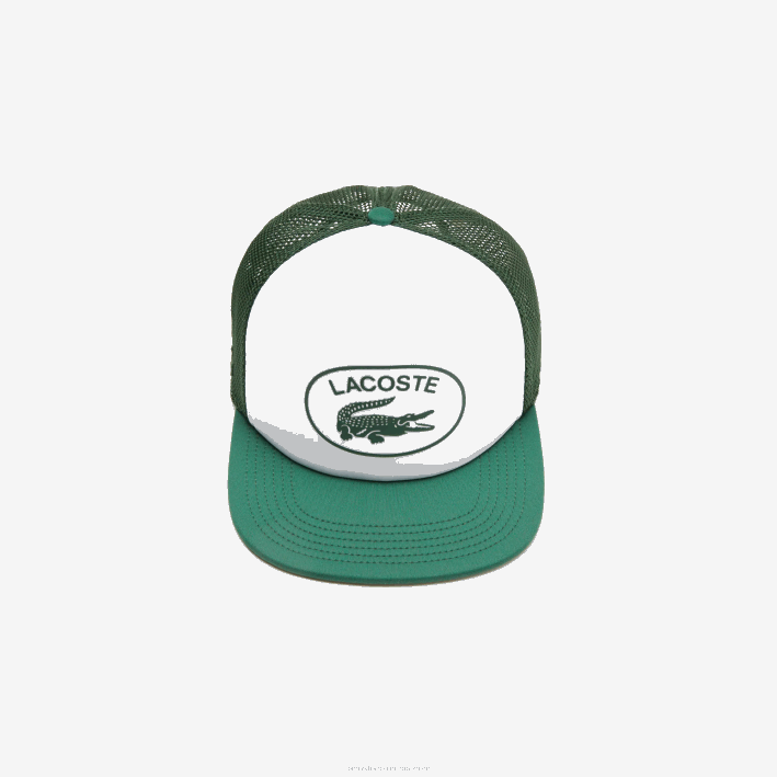 hombres Lacoste 6F242161 verde blanco 291 gorro de malla y neopreno