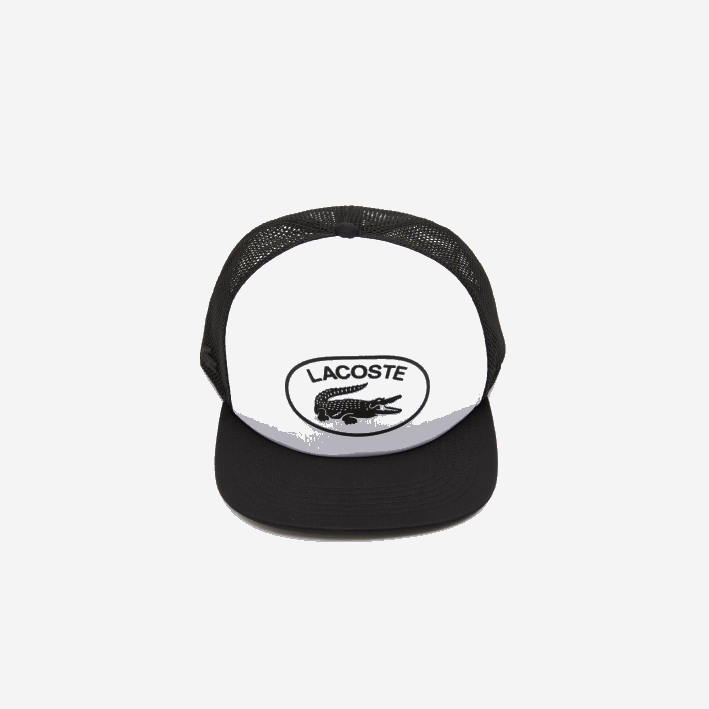 hombres Lacoste 6F242162 blanco negro 258 gorro de malla y neopreno