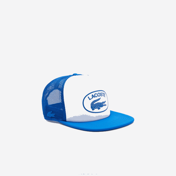 hombres Lacoste 6F242163 azul blanco lux gorro de malla y neopreno
