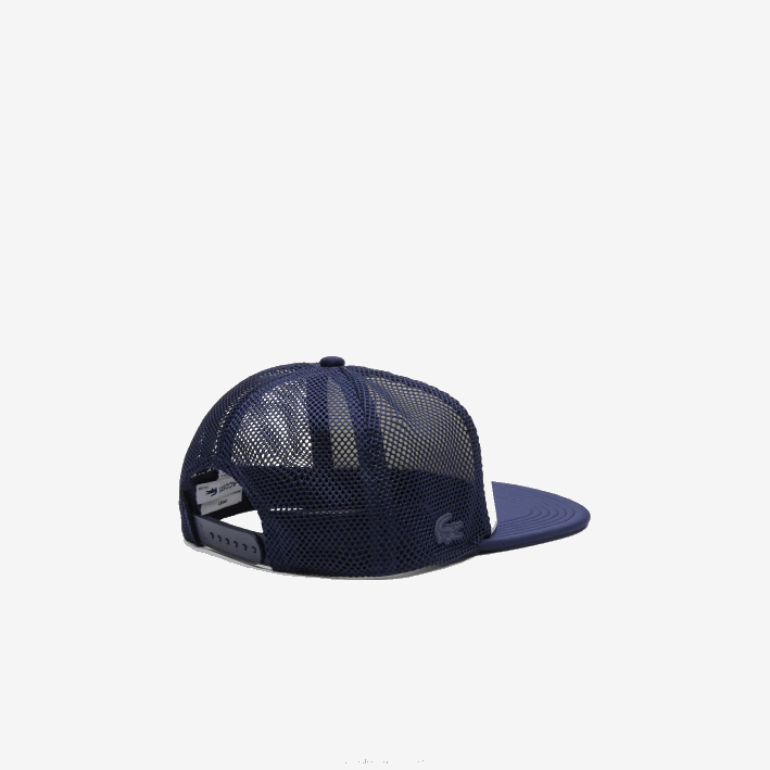 hombres Lacoste 6F242164 azul marino blanco 525 gorro de malla y neopreno