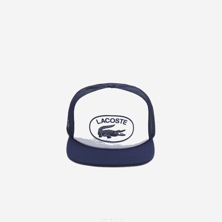 hombres Lacoste 6F242164 azul marino blanco 525 gorro de malla y neopreno