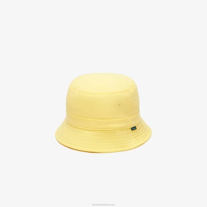 hombres Lacoste 6F242165 amarillo 107 sombrero de pescador de algodón orgánico