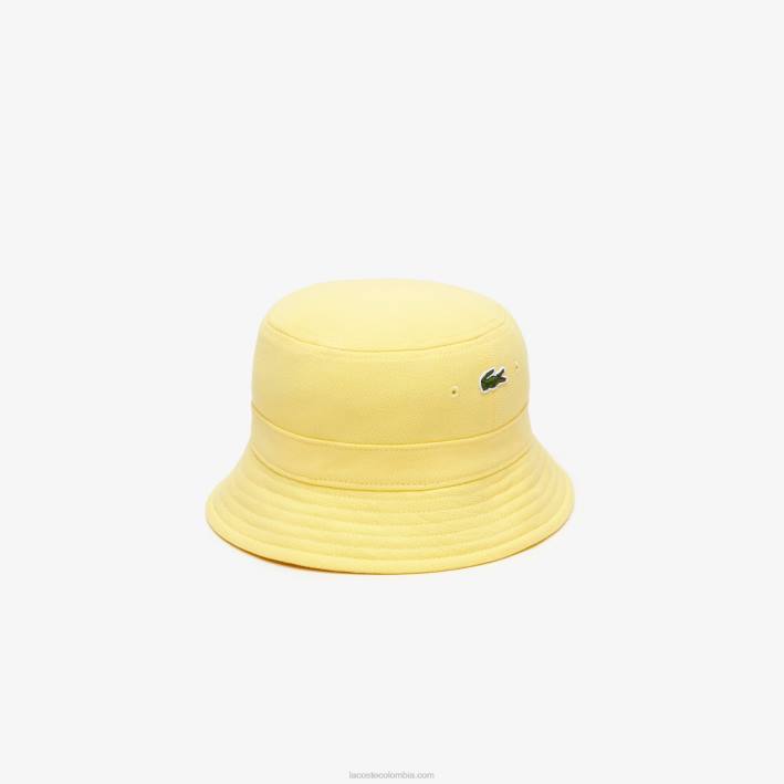 hombres Lacoste 6F242165 amarillo 107 sombrero de pescador de algodón orgánico