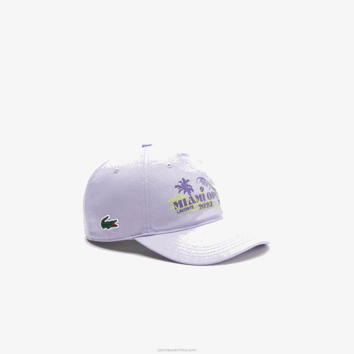 hombres Lacoste 6F242173 morado 3k0 gorra de sarga sport miami open edition