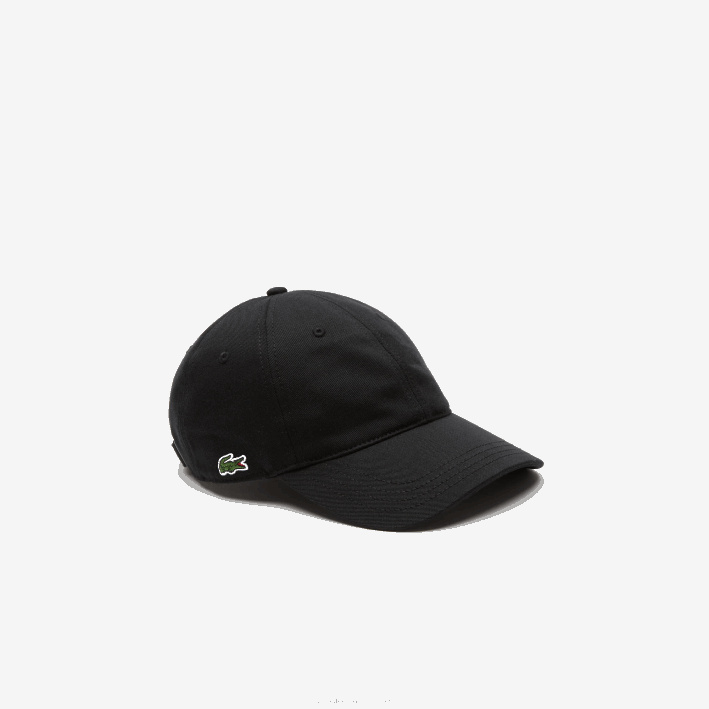 hombres Lacoste 6F242181 negro 031 gorra de sarga de algodón orgánico