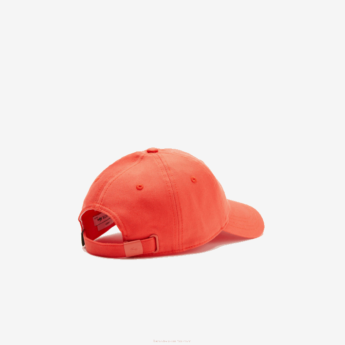 hombres Lacoste 6F242187 naranja 02k gorra de sarga de algodón orgánico ajustable