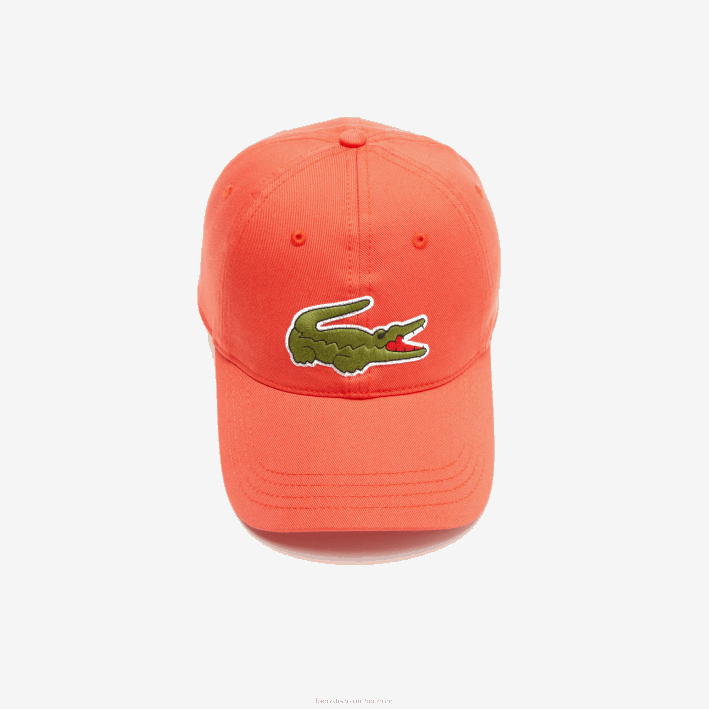 hombres Lacoste 6F242187 naranja 02k gorra de sarga de algodón orgánico ajustable