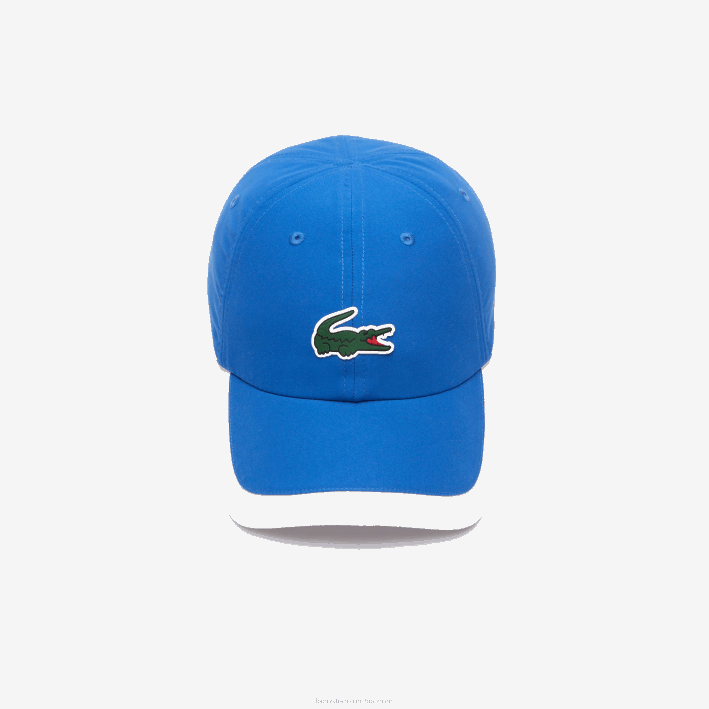 hombres Lacoste 6F242188 azul blanco ar6 gorra deportiva ligera con borde en contraste