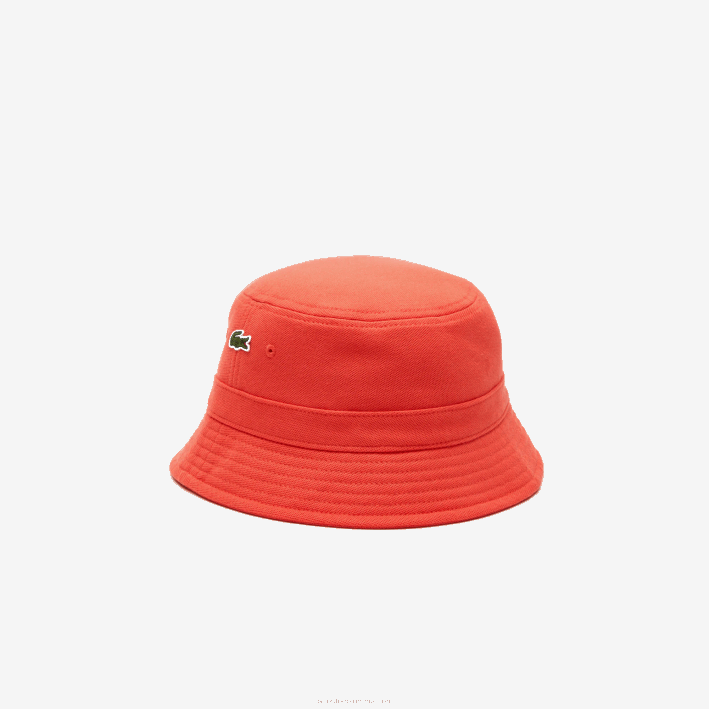 hombres Lacoste 6F242189 naranja 02k sombrero de pescador de algodón orgánico hombres Lacoste 6F242189 naranja 02k sombrero de pescador de algodón orgánico