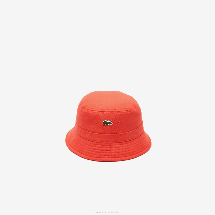 hombres Lacoste 6F242189 naranja 02k sombrero de pescador de algodón orgánico