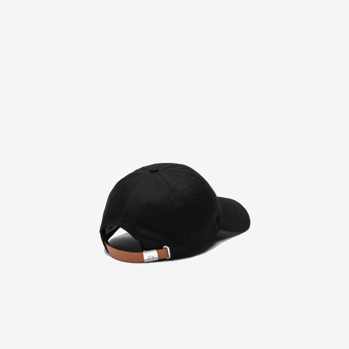 hombres Lacoste 6F242231 negro 031 correa de contraste y gorra de algodón de cocodrilo de gran tamaño