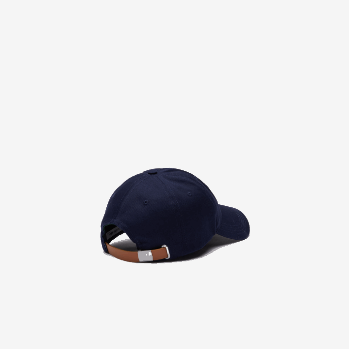 hombres Lacoste 6F242233 azul marino 166 correa de contraste y gorra de algodón de cocodrilo de gran tamaño
