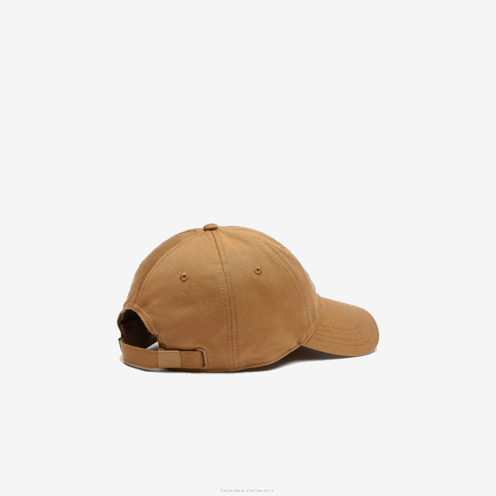 hombres Lacoste 6F242235 marrón z0w gorra de sarga de algodón orgánico ajustable