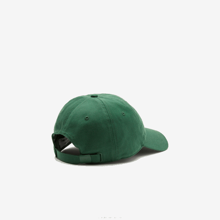 hombres Lacoste 6F242268 verde 132 gorra de sarga de algodón orgánico ajustable