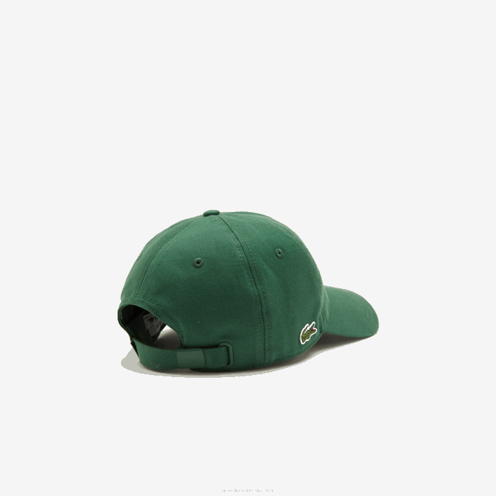 hombres Lacoste 6F242286 verde 132 gorra de sarga de algodón orgánico