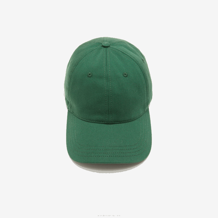 hombres Lacoste 6F242286 verde 132 gorra de sarga de algodón orgánico