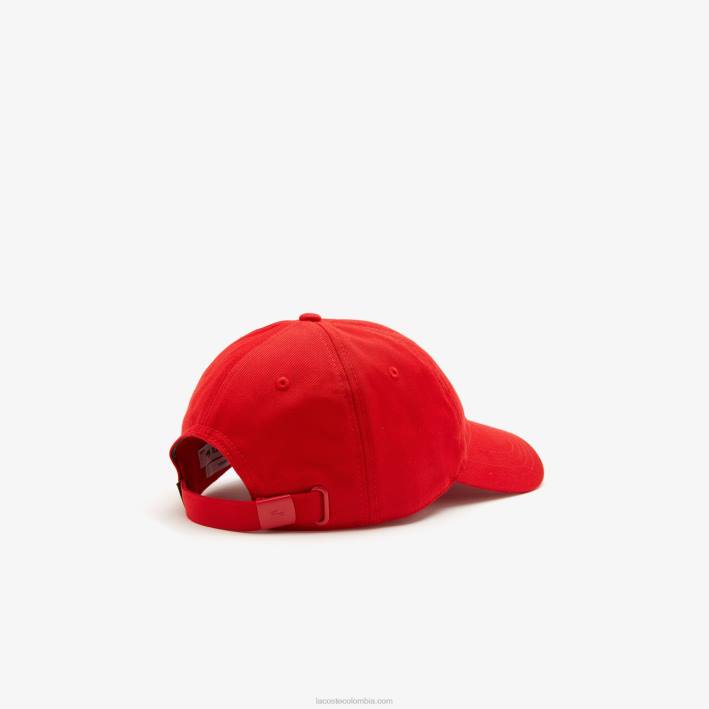 hombres Lacoste 6F242287 rojo 240 gorra de sarga de algodón orgánico ajustable