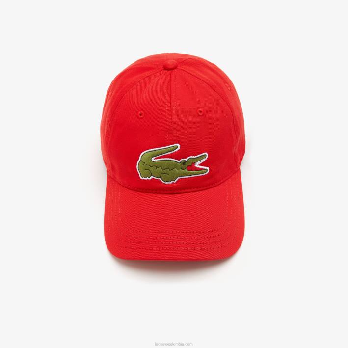 hombres Lacoste 6F242287 rojo 240 gorra de sarga de algodón orgánico ajustable