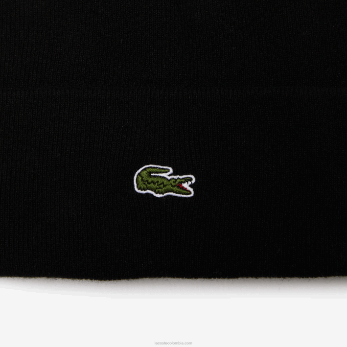 hombres Lacoste 6F242293 negro 031 gorro de lana