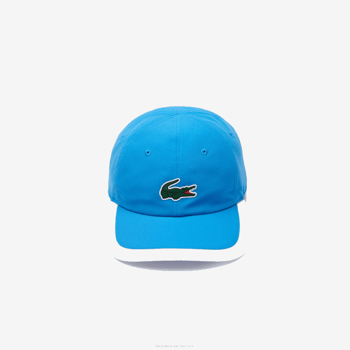 hombres Lacoste 6F242295 azul blanco 8px gorra deportiva ligera con borde en contraste