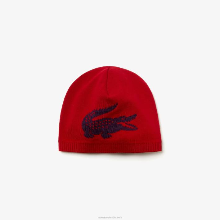 hombres Lacoste 6F242310 burdeos 1ek gorro de lana con cocodrilo en jacquard hombres Lacoste 6F242310 burdeos 1ek gorro de lana con cocodrilo en jacquard