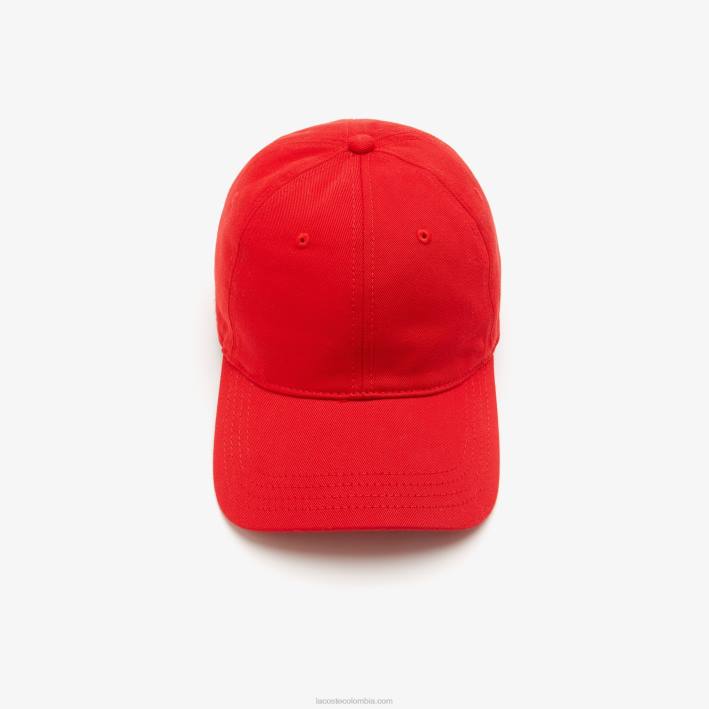 hombres Lacoste 6F242325 rojo 240 gorra de sarga de algodón orgánico