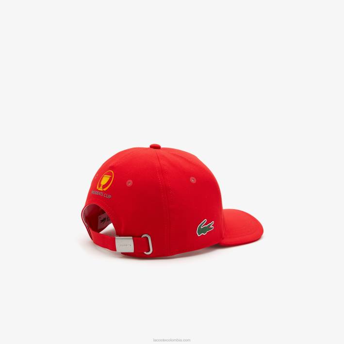 hombres Lacoste 6F242330 rojo 240 gorra ajustable de la bandera americana del deporte de la copa de los presidentes