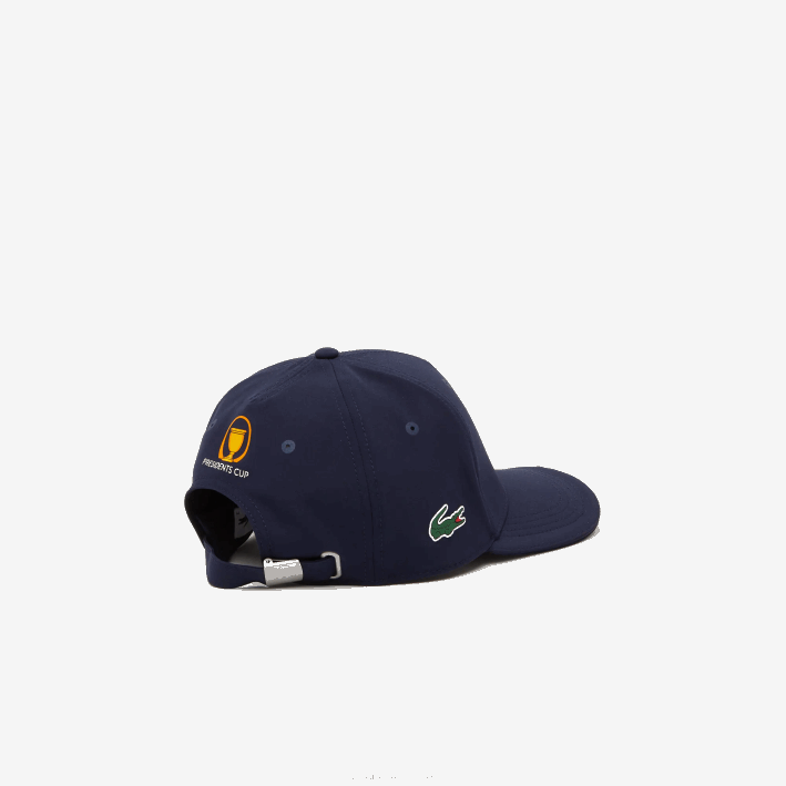 hombres Lacoste 6F242331 azul marino 166 gorra ajustable de la bandera americana del deporte de la copa de los presidentes