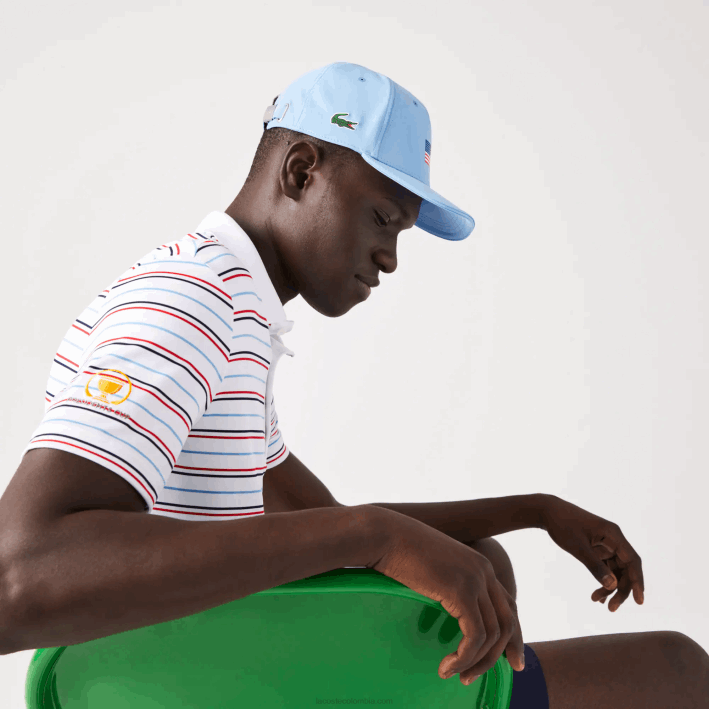 hombres Lacoste 6F242332 azul 5r4 gorra ajustable de la bandera americana del deporte de la copa de los presidentes