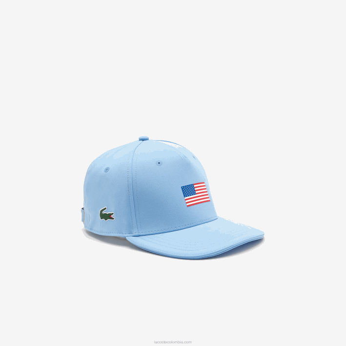 hombres Lacoste 6F242332 azul 5r4 gorra ajustable de la bandera americana del deporte de la copa de los presidentes