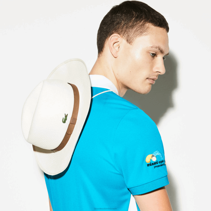 hombres Lacoste 6F242340 beis 8lx gorra sport miami de tejido abierto con cordón