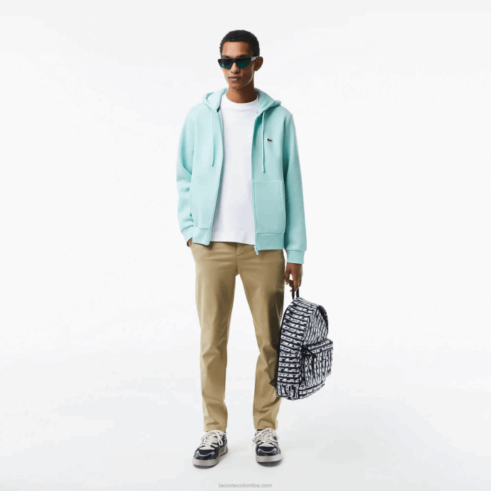 hombres Lacoste 6F241942 mono negro blanco l57 mochila con logo estampado