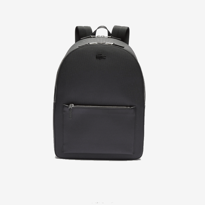 hombres Lacoste 6F242022 negro 000 mochila de cuero cosido mate chantaco