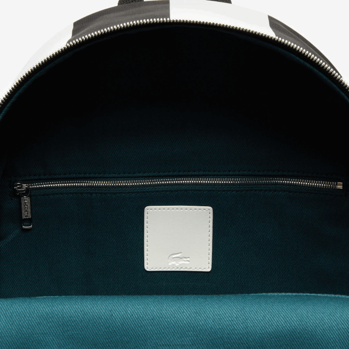 hombres Lacoste 6F242055 negro blanco 279 mochila live a rayas con bolsa removible