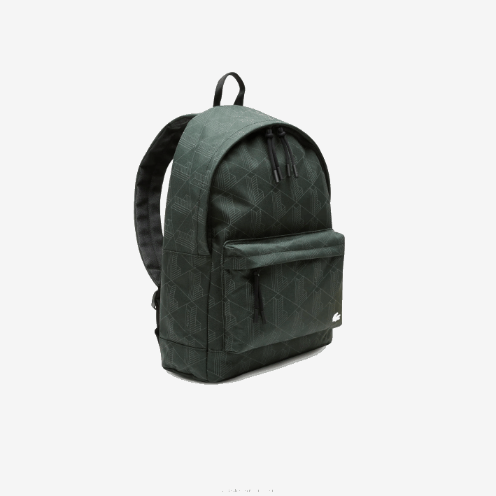 hombres Lacoste 6F242072 sinople monograma l22 mochila con estampado de monograma reflectante