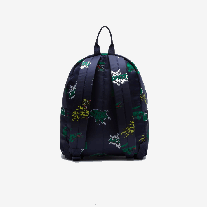hombres Lacoste 6F242096 marino 166 cocodrilo por toda la prenda l25 mochila con estampado de cómic