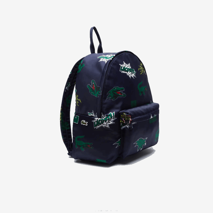 hombres Lacoste 6F242096 marino 166 cocodrilo por toda la prenda l25 mochila con estampado de cómic