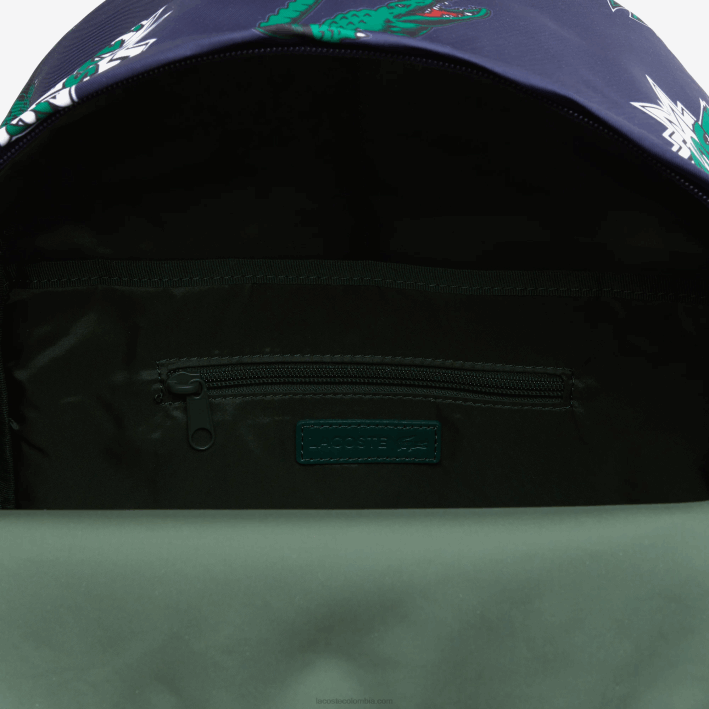 hombres Lacoste 6F242096 marino 166 cocodrilo por toda la prenda l25 mochila con estampado de cómic