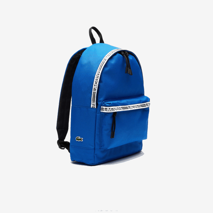 hombres Lacoste 6F242137 royaume noir blanco l77 mochila neocroc con correas con cremallera y logo