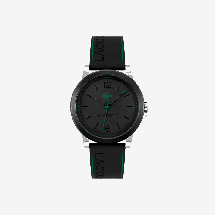 hombres Lacoste 6F242156 negro 000 reloj court 3 agujas silicona negra